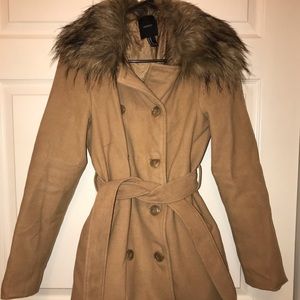 Forever21 Beige Peacoat - Size Medium
